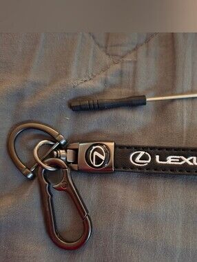 Lexus Black Leather Logo Key & Card Holder Strap